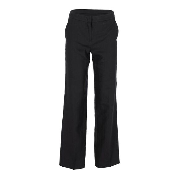 Max Mara Wide Leg Pants in Black Linen